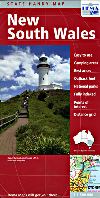 New South Wales State, Road and Tourist Map, Australia.