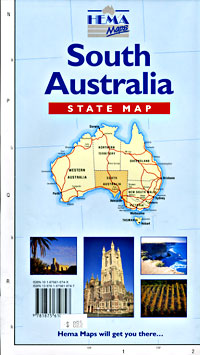 South Australia State, Road and Tourist Map, Australia.