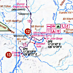 The Kimberley Regional Road and Tourist Map, Western Australia, Australia.