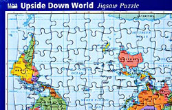 World Political Upside Down PUZZLE Map.
