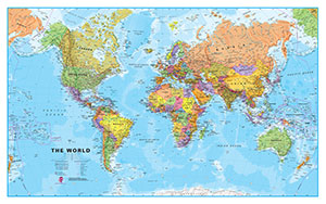World Political WALL Map (Flat Sheet).