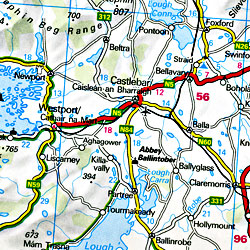 Great Britain and Ireland Road and Shaded Relief Tourist Map, with "Distoguide".