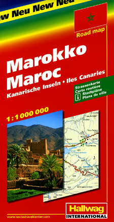 Morocco and Canary Islands Road and Shaded Relief Tourist Map.