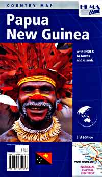 Papua New Guinea, Road and Tourist Map.