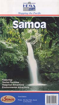 Western Samoa, Road and Tourist Map.