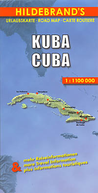 Cuba Road and Shaded Relief Tourist Map.