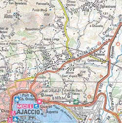 Ajaccio and South CORSICA Section Map.