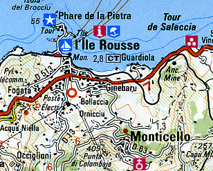 Bastia and North CORSICA Section Map.