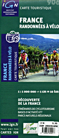 France Bicycling Map.