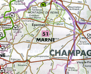 France, Equestrian & Tourist Sites, Road and Tourist Map.