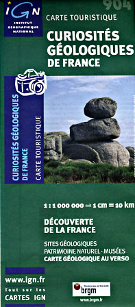 France Geologic Sites, Road and Tourist Map.