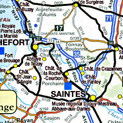 France Historic Routes, Road and Tourist Map.