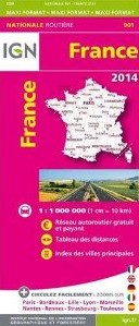 France Roads and Motorways Tourist Map.