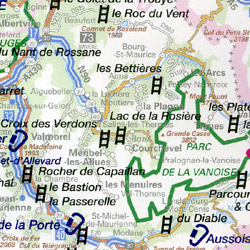 France, Climbing Sites, Road and Tourist Map.