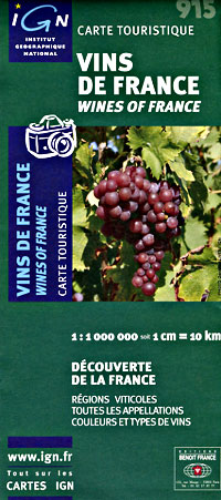 France, Wines of France, Road and Tourist Map.