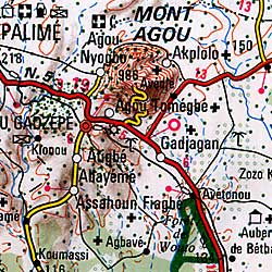 Togo Road and Physical Tourist Map.