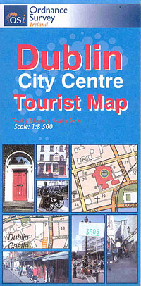 DUBLIN City Centre Tourist Map, Ireland.