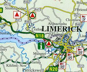 Ireland "Leisure" Road and Shaded Relief Tourist Map.