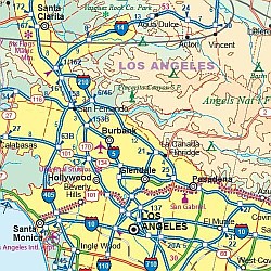 California Road and Tourist Map, America. 