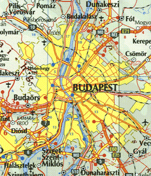 Hungary Road and Physical Travel Reference Map.