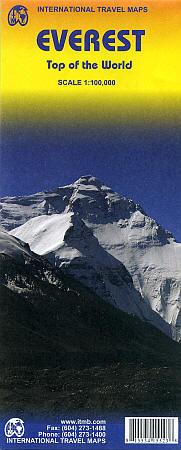 Mount Everest Road and Physical Travel Reference Map.