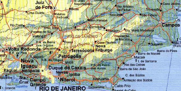 South America, NORTH EAST, Road and Physical Travel Reference Map.