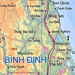 Vietnam Road and Physical Travel Reference Map.