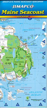 Maine Seacoast Road and Tourist Map, America.