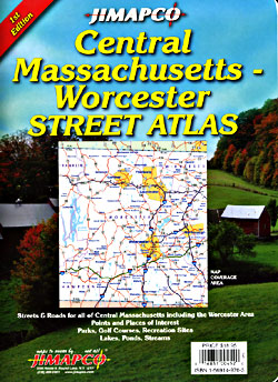 Massachusetts, CENTRAL, Street ATLAS, Massachusetts, America.