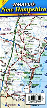 New Hampshire "Quickmap" Road and Tourist Map, America.