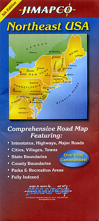 United States, Northeastern Road and Tourist Map.