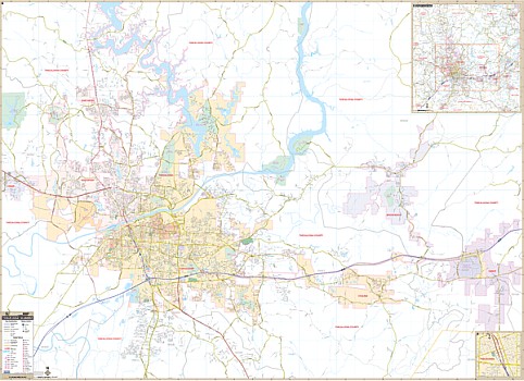 Tuscaloosa WALL Map, Alabama, America.