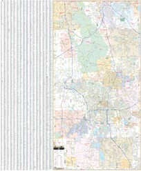 Akron & Summit County WALL Map, Ohio, America.