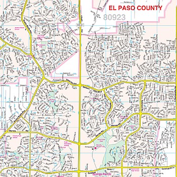 Colorado Springs WALL Map.