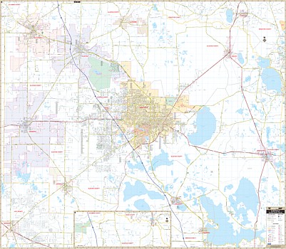 Gainesville & Alachua Co WALL Map, America.