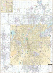 Indianapolis & Marion County WALL Map, America.