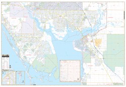 Port Charlotte WALL Map, Florida, America.