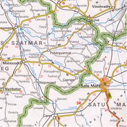 Austria and Hungary Road and Shaded Relief Tourist Map.