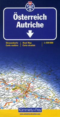 Austria Road and Shaded Relief Tourist Map.