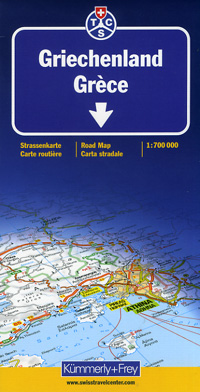 Greece Road and Shaded Relief Tourist Map.