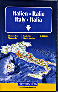 Italy Road and Shaded Relief Tourist Road Atlas.