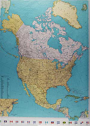 North America Political WALL Map.