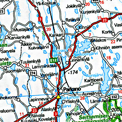 Sweden Road and Shaded Relief Tourist Map.