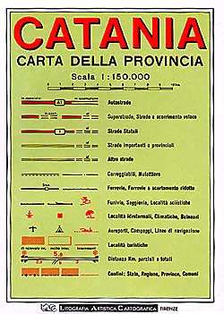 Catania Province  (Best Map of Mt. Etna).