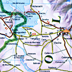 Peru Road and Shaded Relief Tourist Map.