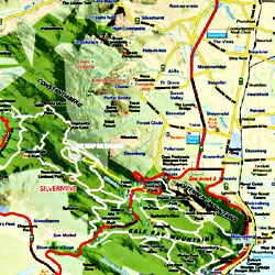 Table Mountain Road and Tourist Map, South Africa.