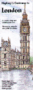LONDON Illustrated Pictorial Guide Map, England, United Kingdom.