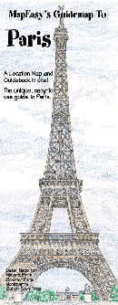 PARIS Illustrated Pictorial Guide Map, France.