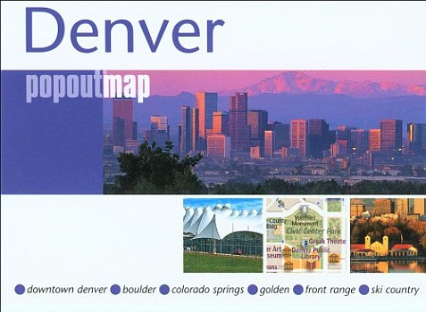Denver Popout Street Map, Colorado, America.