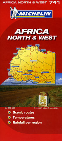 Africa Northwest Road and Tourist Map.